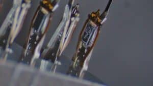 hard drive head with platter dust