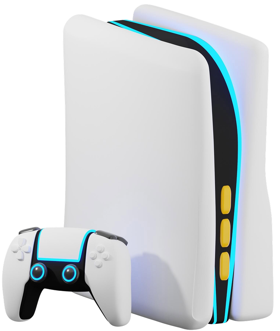 3d-playstation-5-with-controller-white-modern-gaming-console 1